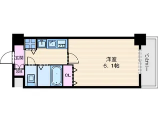 プレサンス心斎橋ザ・スタイル【0303号室】の間取り