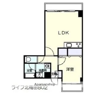 ライフ北梅田【8階】の間取り