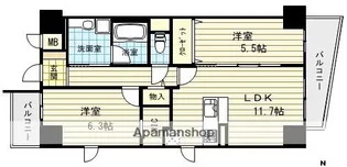 大阪府大阪市北区本庄西2丁目【マンション】の間取り