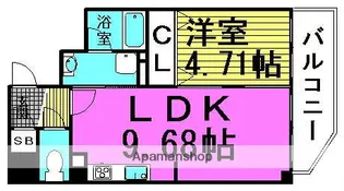 クレグラン北梅田【3階】の間取り