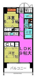 ルチューレ西梅田【7階】の間取り