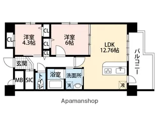 大阪府大阪市淀川区十三東1丁目【マンション】の間取り