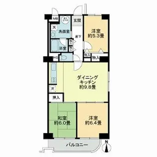 西長堀ハイデンス【9階】の間取り