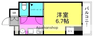 エス・キュート西天満【6階】の間取り