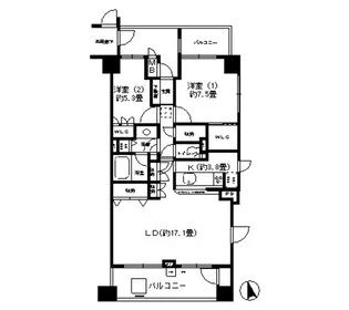 南堀江パーク・ホームズ【1507号室】の間取り