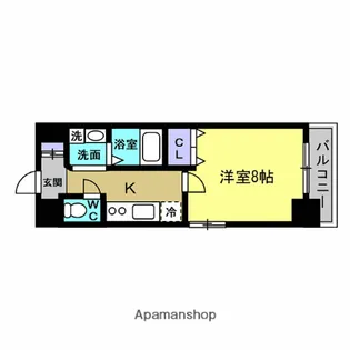 ロイヤルカーサ東天満【8階】の間取り