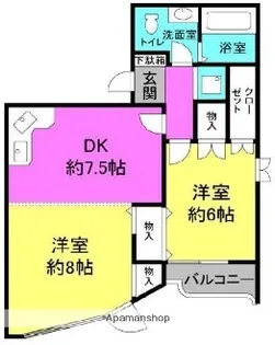 ベルメゾン服部【2階】の間取り