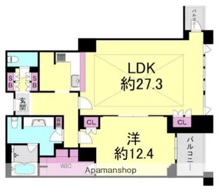 大阪府大阪市北区大深町【マンション】の間取り