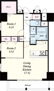 フレール江坂レジデンシャル【8階】の間取り