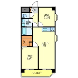 ハイツくれない【4階】の間取り