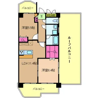 ハイツくれない【4階】の間取り