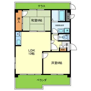 グレースくれない【1階】の間取り
