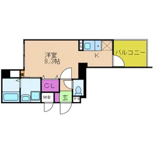 ビオトープ塚本【4階】の間取り