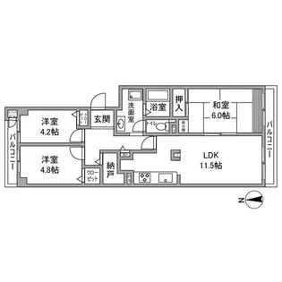 大阪府豊中市立花町3丁目【マンション】の間取り