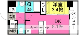 大阪府大阪市北区浮田1丁目【マンション】の間取り