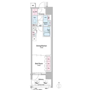 コンフォリア・リヴ北久宝寺Q【0801号室】の間取り
