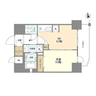 エステムコート北堀江Ⅱ【0601号室】の間取り