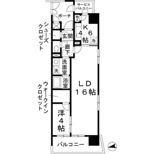ロイヤルパークスなんば【0401号室】の間取り