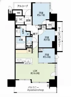 シエリア梅田豊崎【16階】の間取り