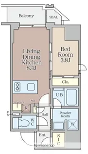 クレストコート堂島【3階】の間取り