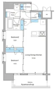 ルフォンプログレ南森町【8階】の間取り