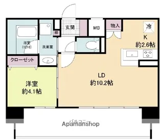 ソルレヴェンテ新梅田【7階】の間取り