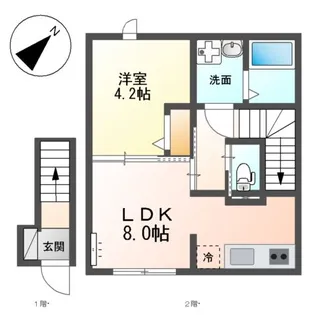 (仮称)吹田市新芦屋アパート【2階】の間取り
