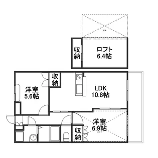 メルヴェール【203号室】の間取り