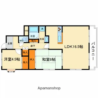 TメゾンシャルマントⅡ【1階】の間取り