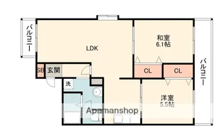 ジュネス・シャトーⅠ【2階】の間取り