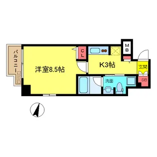 クオーレ靭公園【4階】の間取り