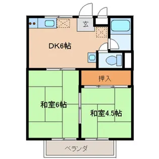 サンハイツ【1階】の間取り