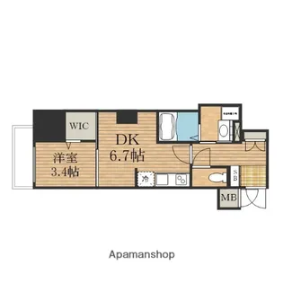 大阪府大阪市中央区松屋町【マンション】の間取り
