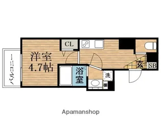 大阪府大阪市中央区瓦屋町3丁目【マンション】の間取り