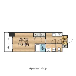大阪府大阪市中央区淡路町2丁目【マンション】の間取り