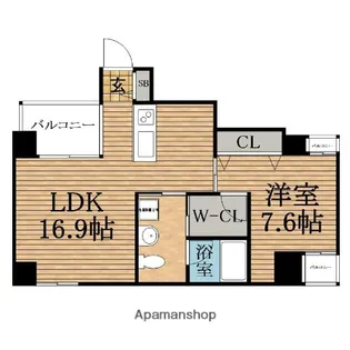 大阪府大阪市中央区東高麗橋【マンション】の間取り