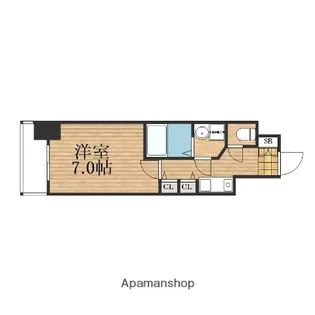 大阪府大阪市中央区内淡路町3丁目【マンション】の間取り