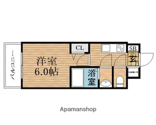 大阪府大阪市中央区東高麗橋【マンション】の間取り