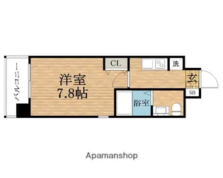 大阪府大阪市中央区東高麗橋【マンション】の間取り