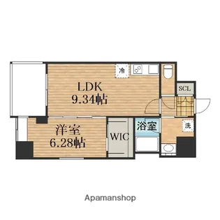 大阪府大阪市中央区農人橋3丁目【マンション】の間取り