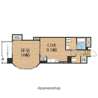 大阪府大阪市中央区瓦屋町3丁目【マンション】の間取り