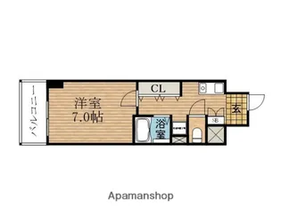 大阪府大阪市中央区松屋町住吉【マンション】の間取り