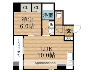 大阪府大阪市中央区日本橋2丁目【マンション】の間取り