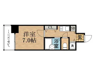 大阪府大阪市中央区東高麗橋【マンション】の間取り
