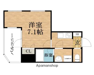大阪府大阪市中央区高津3丁目【マンション】の間取り