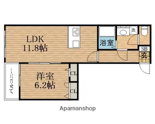 大阪府大阪市中央区龍造寺町【マンション】の間取り
