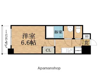 大阪府大阪市中央区博労町1丁目【マンション】の間取り