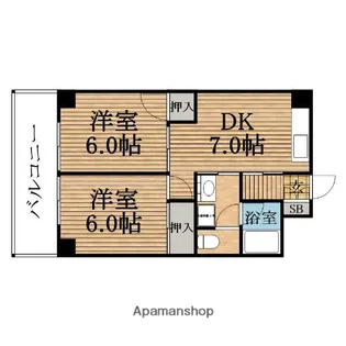 大阪府大阪市中央区内淡路町1丁目【マンション】の間取り