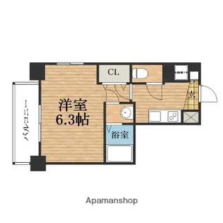 大阪府大阪市中央区瓦屋町1丁目【マンション】の間取り
