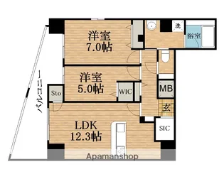 大阪府大阪市中央区森ノ宮中央1丁目【マンション】の間取り
